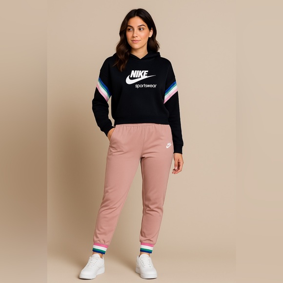 Nike Women’s Track Joggers Dusty Rose Pink w/ Stripe Cuffs – Size XL - Picture 3 of 14